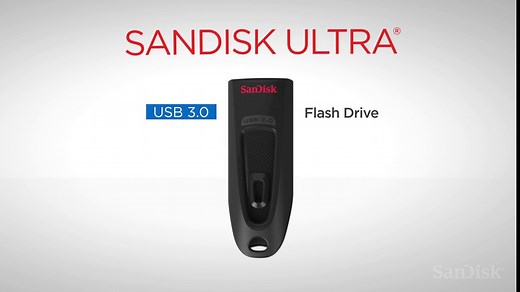 SanDisk 128GB Ultra USB 3.0 Flash Drive - SDCZ48-128G-U46, Red