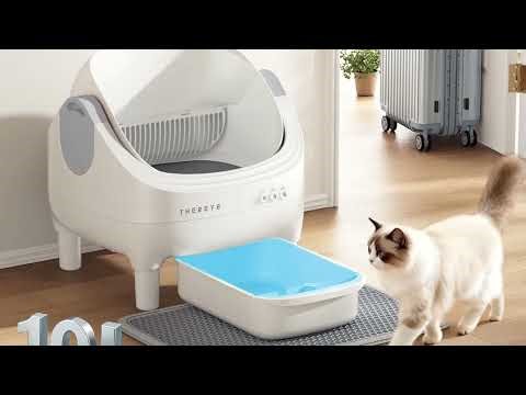 Large 10L Waste Bin! 🗑️ Thereye Open-Top Automatic Litter Box