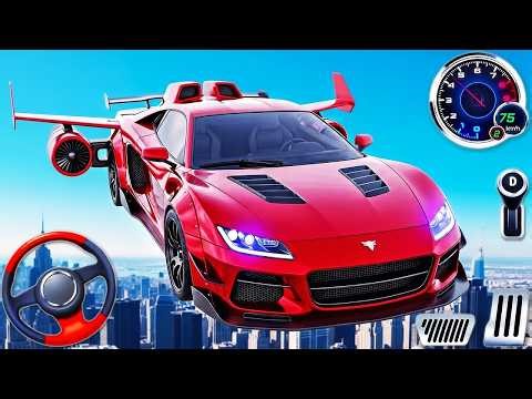 Flight Car Adventure Simulator - Car Stunts Tracks Racing 3D - Android GamePlay