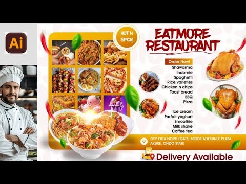 How to Create a Food Flyer Design in Adobe Illustrator! 🍴| Beginners guide | Basic ideas #ai #flyer