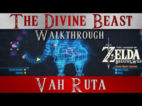 Zelda Breath of the Wild - How to solve the Divine beast - Vah Ruta, Zora's Domain ( Elephant ) BOTW
