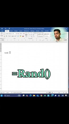 Random paragraph on ms word. Rand formula #word #msword_computer