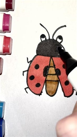 Ladybug Drawing | How to draw a ladybug | Kids easy drawing 🐞#Shorts #DrawingShorts