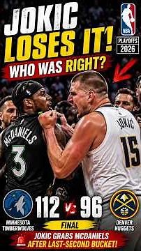 Nikola Jokic vs Jaden McDaniels FIGHT! 😱 NBA Playoffs Drama