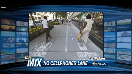 Distracted Walkers Beware of 'No Cell Phone Lane'