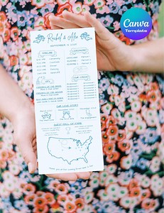 Editable Wedding Program Template: Modern Minimalist Ceremony Itinerary (canva, Printable PDF Download) - Etsy Canada