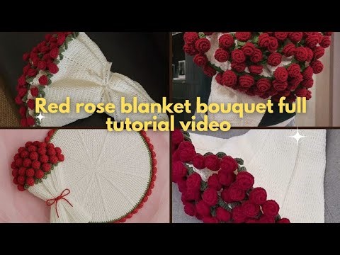 Crochet Roses Flower Bouquet Blanket | Beginner friendly - slow , detailed , step by step tutorial💐