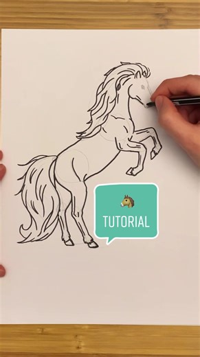 How to Draw a Rearing Horse Easily | Art Tutorial