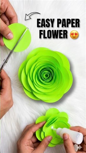 Paper Se Rose Flower 😍 | Easy DIY Craft #diy #trending #art #handmadeplanter #shorts #viral #craft