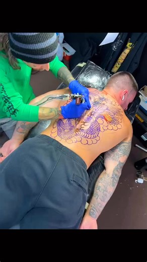 28 reactions | Big moves only. Watch this back piece come to life  #tattooart #backpiece #tattooshop | Satin Rose Tattoo Studio | Facebook