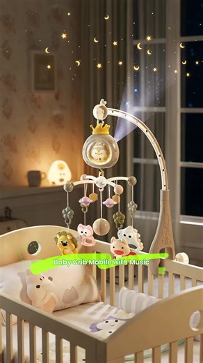 Baby Crib Mobile Projector, Music Player, Nightlight, Abs Material, Animal Design, Rotating Toys, Soothing Sounds, Perfect Baby Shower Gift #babymusthaves #babystuff #curiousbaby #babyremote #kidsleepssoundly #smartbassinet #babymusic #3in1crib #smartcrib #momcozybabyswing