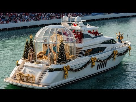 USA’s Most Epic River Christmas Parade Giant Jesus & Santa Floats