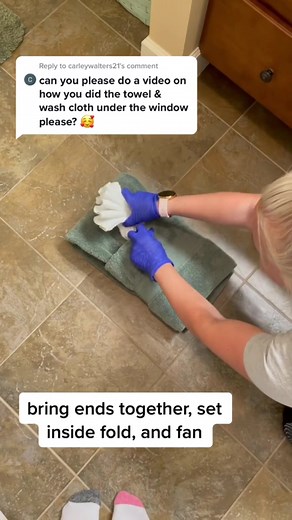 Towel fold with washcloth detail tutorial!😌✨ #tutorial #howto #cleantok