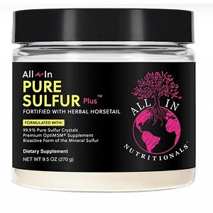 99.9% Pure, Organic Sulfur Crystals with premium MSM 270 Grams