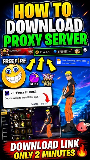 HOW TO DOWNLOAD PROXY SERVER IN FREE FIRE, HOW TO USE PROXY SERVER IN FREE FIRE, VIP PROXY SERVER