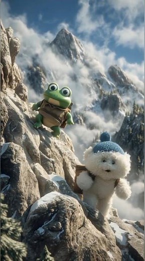 A Quiet Friendship Between Froggy and Puffo | Calm AI Cartoon