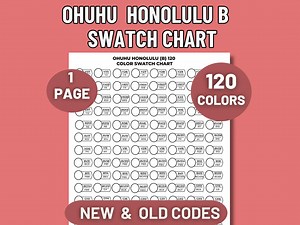Ohuhu Honolulu B 120 Marker Swatch Chart | Old and New Codes (PDF & PNG Download - Etsy Canada