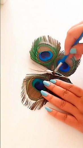 Peacock Feather Art 🤩#Home Decor#Diy#Easy Wall Decor