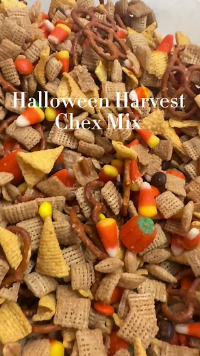 Let’s make Halloween Harvest Chex Mix! Such a delicious treat for fall or halloween. This makes a huge batch so we were able to share with Demi’s class and teachers, and my coworkers! 🎃💛 #letsmakeasnack #harvestchexmix #falltreats #halloweentreats #chexmix #chexmixrecipe #recipesoftiktok #snackrecipes #spookytreats #fallrecipes #foodtok #capcut #candycorn #candypumpkins #bugles #pretzels #reesespieces #yummysnack #easyrecipes #quickrecipes #momtok #blessed #trends #viraltiktok #fyp #foryoupage