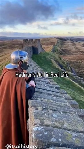 Parker Gordon on Instagram: "🛡️ c. AD 140 | Hadrian’s Wall in Real Life What you’re seeing: A reconstruction of Roman auxiliary soldiers on watch along Hadrian’s Wall around AD 140, standing on the wall-walk above the hills with spear, shield and turret in view. Where was it, and why was it built? Hadrian’s Wall ran about 80 miles across northern Britain from the Tyne to the Solway Firth. Emperor Hadrian ordered it as a fixed frontier to mark the edge of Roman Britannia, control movement, and d