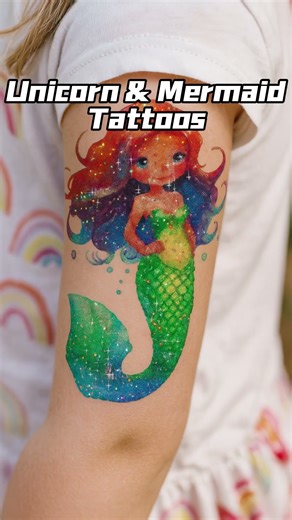 Unicorn & Mermaid Temporary Tattoos for Kids – Party Favors & DIY Crafts