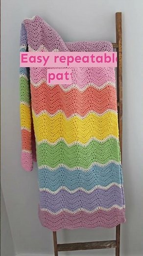 Make Rainbow Sherbet Ripple Baby Blanket Crochet Pattern #crochet #crochetpatterns