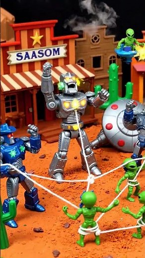 Robot Cowboys vs. Alien Outlaws | Toy Battle
