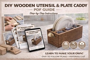 DIY Wooden Utensil Paper Plate Caddy PDF Guide Step-by-step Woodworking Plans, Beginner Friendly, Digital Download, Kitchen Organizer Build - Etsy Canada