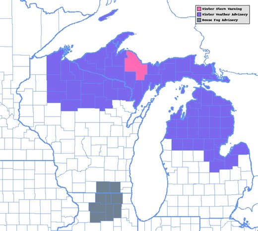 Winter Storm Warning, Weather Advisories issued for big part of Michigan, up to 12 inches of snow