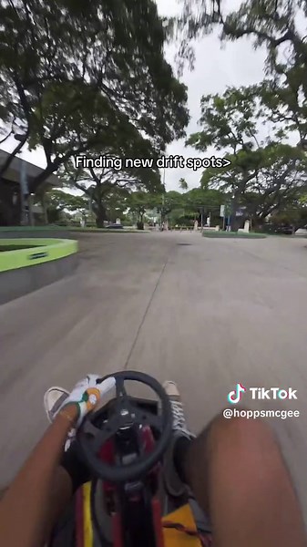 I put my son in some rick #fyp #driftcart #fypage #drift #tandem #crazycart #gokart #hawaii #dji