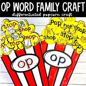 Op Words -  Word Family Popcorn Craft