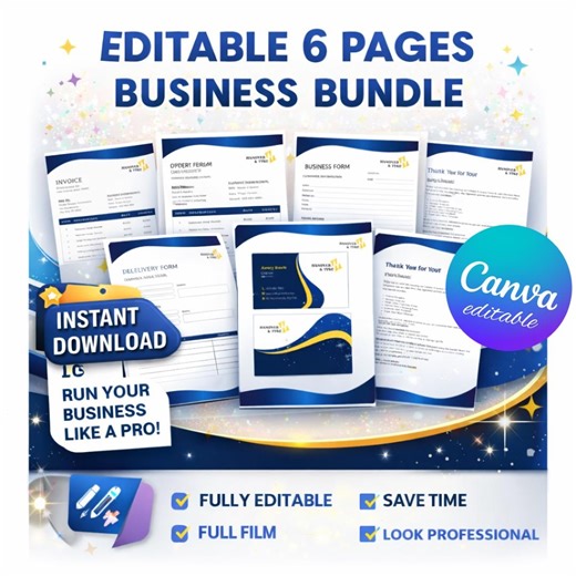 Editable Business Forms Bundle – Canva Instant Download Templates - Etsy UK