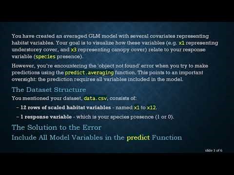 How to Fix the x3 Object Not Found Error When Plotting Predictions from Averaged GLM Models