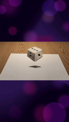 3d dice illusion drawing | realistic 3d drawing on paper | #shorts #how