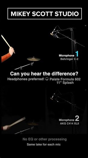 Behringer C-2 vs AKG C414 XLII 🎧 | Paiste 602 11” Splash | Can You Hear The Difference?