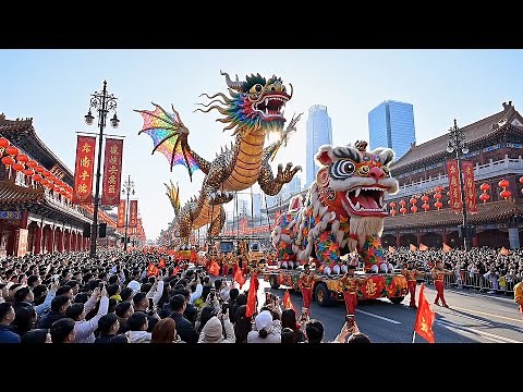 China’s Grand Spring Festival Parade 2026 — Giant Dragon, Traditional Dances