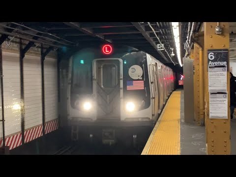 Canarsie-Rockaway Parkway & 8th Av-14th St Bound 2002-2003 Kawasaki R143 L Trains At 6th Av