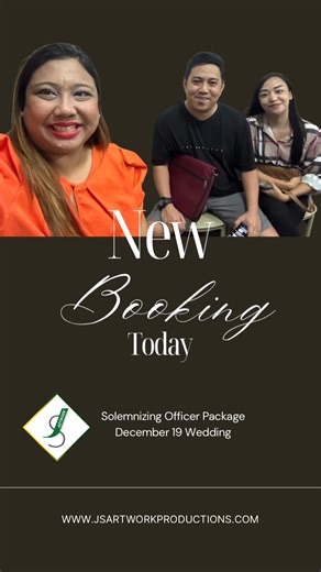 Booked today for Solemnizing Officer Services by JS Artwork Productions Events Management Services Happy December 1! | JS Artwork Productions Events Management Services