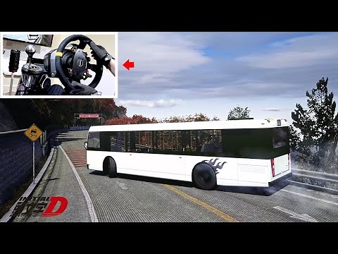 Crazy Bus Drifting Downhill Touge (Steering Wheel Drifting) | Assetto Corsa