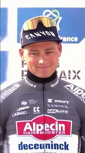 Mathieu van der Poel lifts the coveted cobble at Paris-Roubaix for a THIRD time! 🏆 #cycling