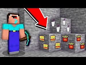 Minecraft NOOB vs PRO: NOOB MINED RAREST FAST FOOD ORE IN THIS MINE! 100% TROLLING VILLAGE CHALLENGE