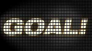 Scoreboard with goal text