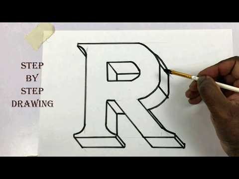 3d letter r drawing | 3d letter art drawing | alphabet drawing | how to draw letter r