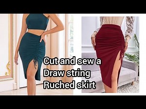 How to Cut and Sew a ruched skirt (draw string)