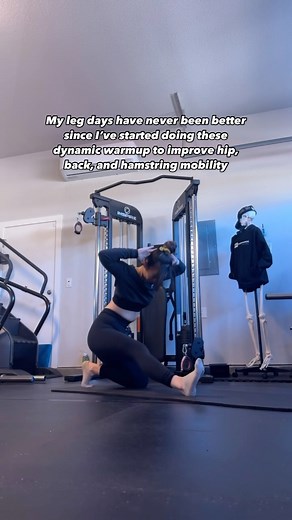 Check out this quick and simple dynamic exercise / stretch a try that I’ve been enjoying doing as one of my leg day warmups. Perform this movement for 1 minute, aiming to improve your range of motion with each repetition. Complete 2-3 sets, adjusting based on how you feel. Doing this dynamic stretch will improve your leg day workouts by increasing your ankle, hip, hip flexor, and even back mobility. It is important to include mobility into your routine as it will allow you to have better form, s