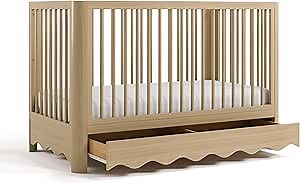 Storkcraft Casablanca Convertible Crib with Drawer and Toddler Guardrail (Driftwood) – GREENGUARD Gold Certified, Toddler Bed Conversion Kit Included, Fits Standard Crib Mattress, Crib with Storage
