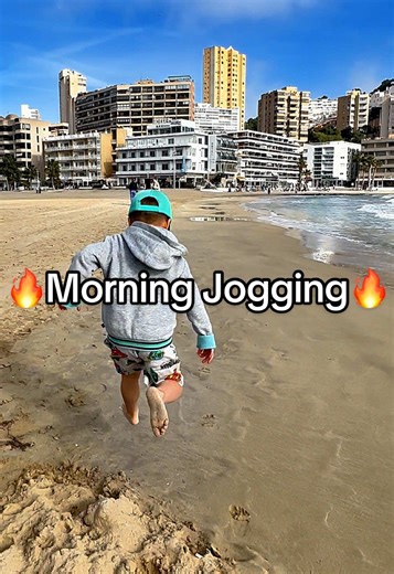 Morning Jogging at La Cala Beach in Benidorm
