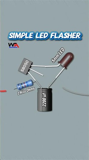 Simple LED Flasher Circuit... Diy Electronics Project #ledflasher #ledflashers #diyelectronics