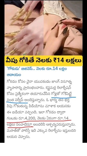 వీపు గోకితే నెలకు ₹14 లక్షలు