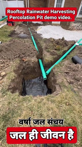 Subhajit Mukherjee Foundation on Instagram: "Rooftop Rainwater Harvesting Percolation Pit demo video. Estimated Cost: 20k Installation Time: 2 Days after soil percolation test. #rain #water #savewater"